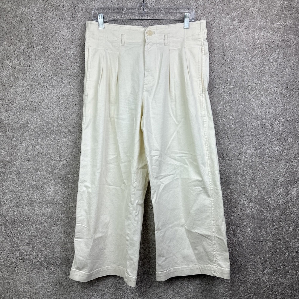 Maeve by Anthropologie white Cropped Wide-Leg Pants